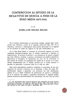 Contribución al estudio de la esclavitud en Murcia a fines de la