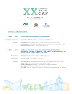 Agenda - XX Conferencia Anual CAF
