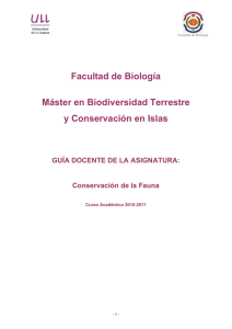 Conservación de la fauna - Universidad de La Laguna