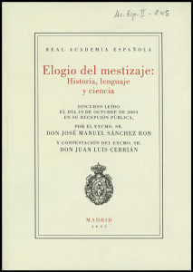 Elogio del mestizaje - Real Academia Española