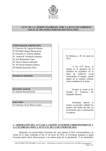 Acta nº 05 de la Junta de Gobierno Local del 30 de enero de 2014