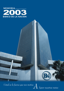 Memoria Anual 2003 - Banco de la Nación