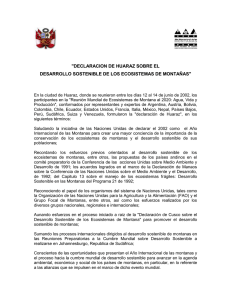 Declaración de Huaraz - Foro Glaciares y Montaña 2016