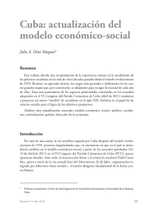 Cuba: actualización del modelo económico-social