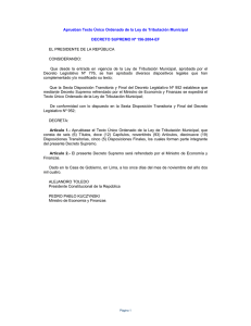 Decreto Supremo N° 156-2004-EF - Municipalidad Provincial de