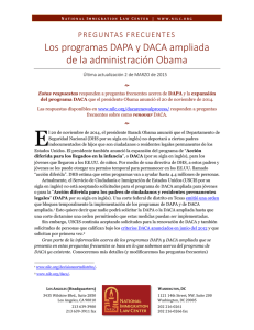 Información sobre DACA y DAPA