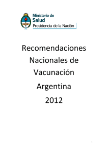 Recomendaciones Nacionales de Vacunación