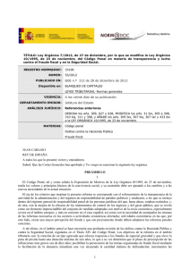 Ley Orgánica 7/2012, de 27 de diciembre, por la que se modifica la