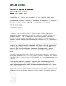 LEY 7/2001, de 12 de julio, del Voluntariado. F ec h a de p ub lic ac