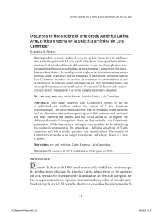 Discursos críticos sobre el arte desde América Latina. Arte, crítica y