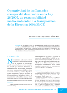 Operatividad de los llamados «riesgos del desarrollo