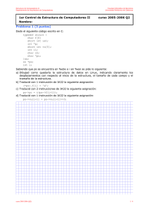 1er Control de Estructura de Computadores II curso 2005