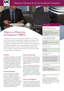 Máster en Dirección de Empresas (MBA)