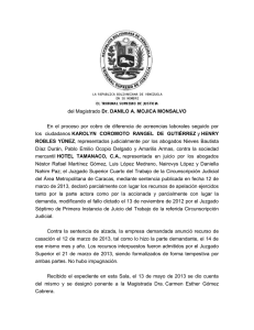 del Magistrado Dr. DANILO A. MOJICA MONSALVO En el proceso