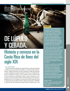 Del l&uacute;pulo y cebada. Historia y cerveza en la Costa Rica de fines del