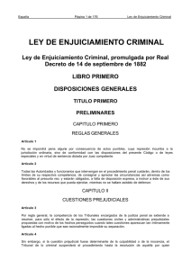 LEY de Enjuiciamiento Criminal, promulgada por Real Decreto de