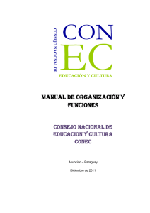 Manual de Funciones - Consejo Nacional de Educación y Cultura