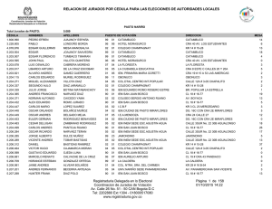 RELACION DE JURADOS POR CEDULA PARA LAS ELECCIONES