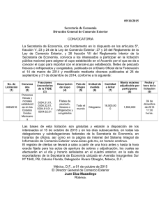 09/10/2015 Secretaría de Economía Dirección General de Comercio