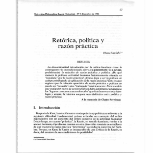 Retórica, política y razón práctica - Revistas científicas Pontifica