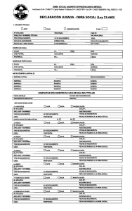 DECLARACi&Oacute;N JURADA - OBRA SOCIAL (Ley 23.660)