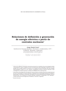 Relaciones de definición y generación de energía eléctrica a partir