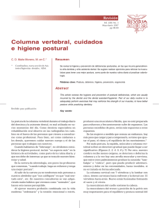 Columna vertebral, cuidados e higiene postural