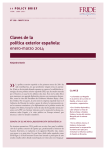 Claves de la política exterior española: enero-marzo 2014