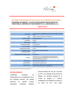 Informe RLTB Credifamilia - Junio 2013
