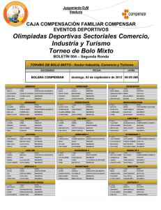Boletín T. Bolo Mix. Olimpiadas Sectoriales No. 004