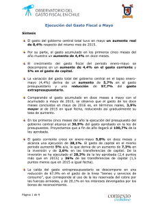 Informe de Ejecución Mensual Gobierno Central Mayo 2016