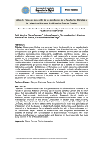 Índice del riesgo de deserción de los estudiantes de la Facultad de