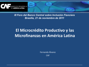 El Microcrédito Productivo y las Microfinanzas en América Latina