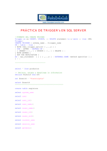 SQL server - PRÁCTICA DE TRIGGER