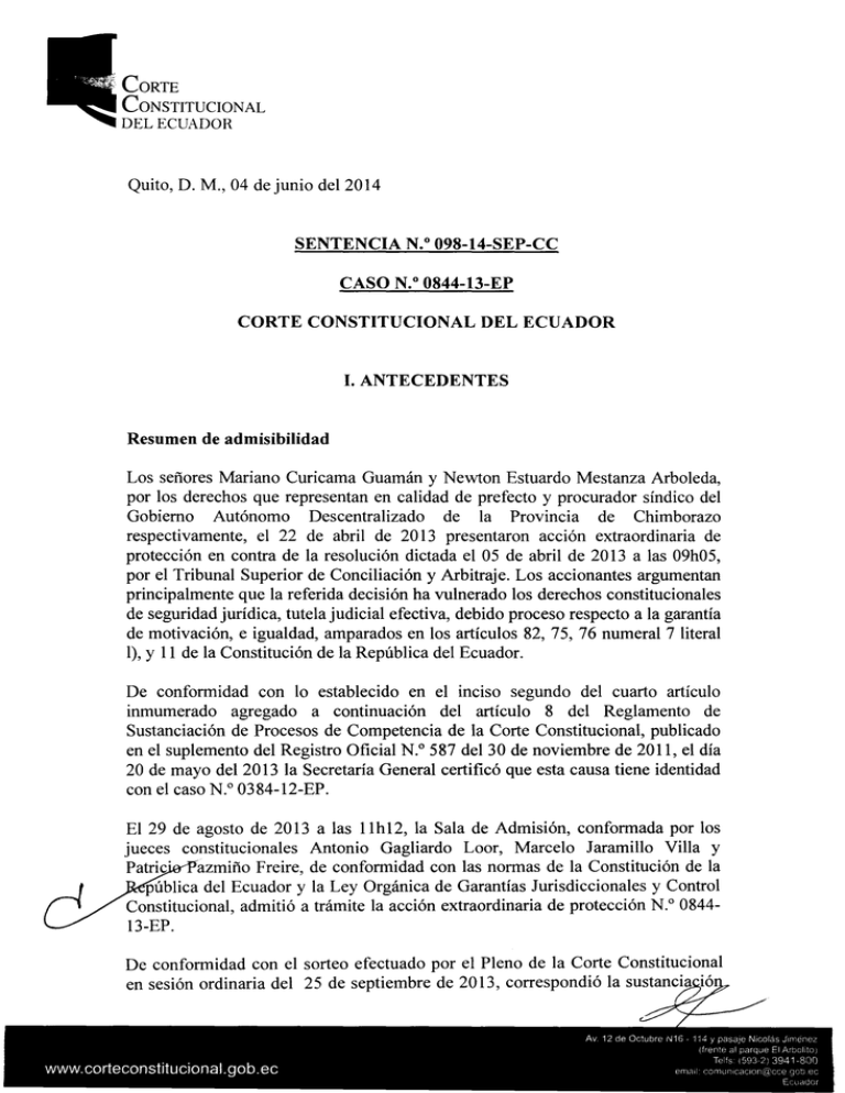 Descargar Sentencia - Corte Constitucional Del Ecuador