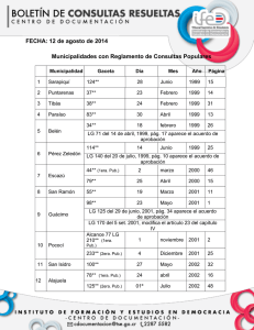 Municipalidades con Reglamento de Consultas Populares FECHA