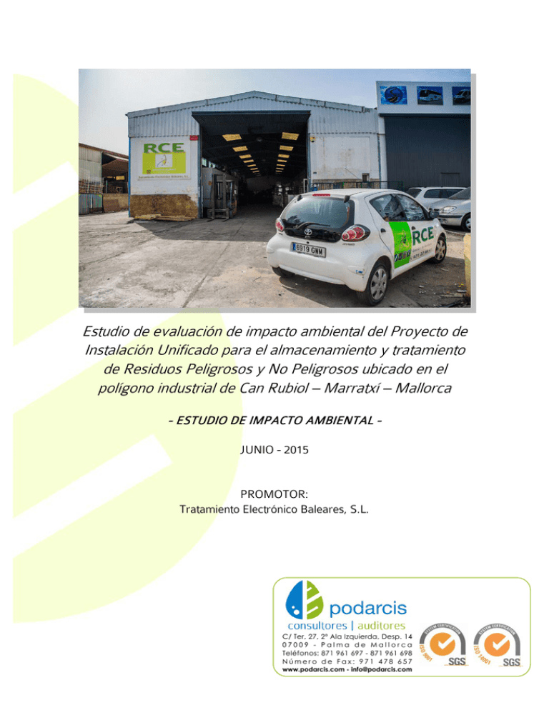 Estudio de evaluación de impacto ambiental del Proyecto de