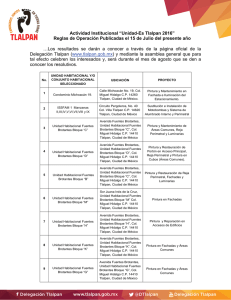 unidades 2016 - Delegación Tlalpan