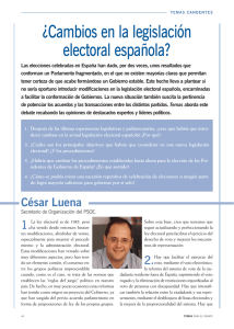 ¿Cambios en la legislación electoral española?