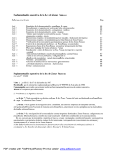 Reglamentaci&oacute;n operativa de la Ley de Zonas Francas