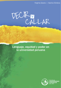 Decir y callar. Lenguaje, equidad y poder en la Universidad peruana