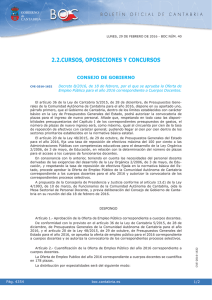 aprobada la oferta de empleo - Boletín Oficial de Cantabria