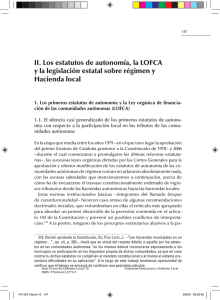II. Los estatutos de autonomía, la LOFCA y la legislación estatal