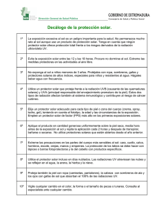 Decálogo de la protección solar.