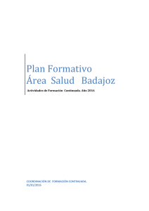 Programa Formativo Área Salud Badajoz