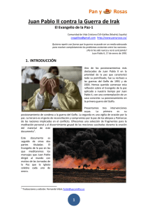 Juan Pablo II contra la Guerra de Irak