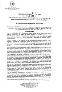 Resolución No. 274 julio 06 - Contraloría Departamental del Tolima