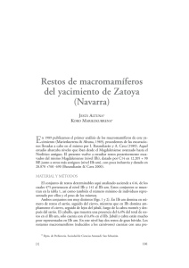 Restos de macromamíferos del yacimiento de Zatoya (Navarra)