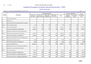 Liquidacion Presupuesto de Ingresos.Derechos Reconocidos ( E280 )