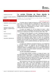 La revista Príncipe de Viana aborda la trayectoria del Colegio de